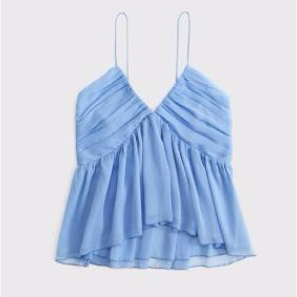 Abercrombie Blue Ruched V Neck Cami XS